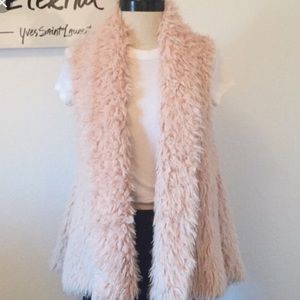 Pink faux fur vest